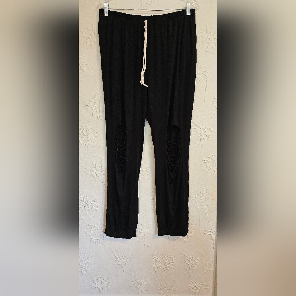 Blumin Women's Knit Pants Distressed Look 2XL
